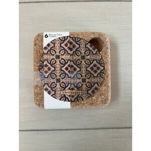 NWT Portugese Cork Coasters Set of 6 Vegan Eco Friendly Cruelty Free